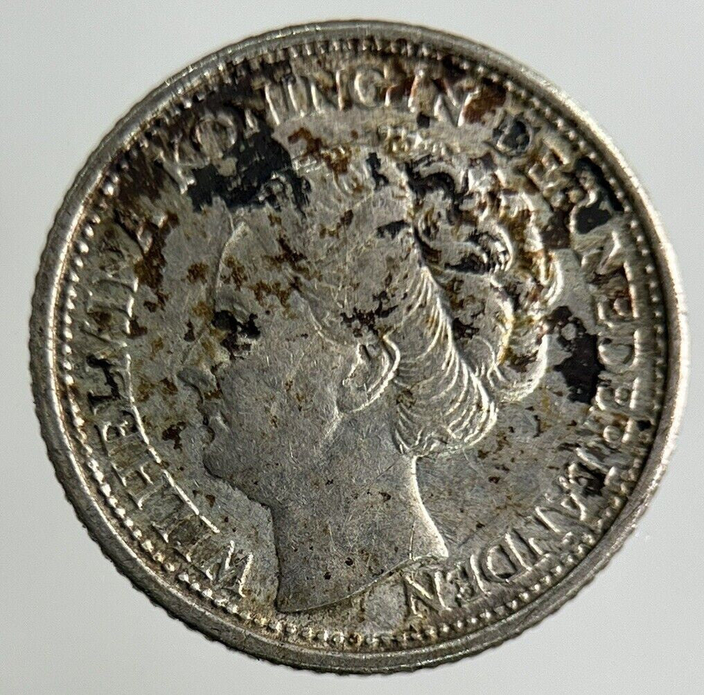 1944 Netherlands 10 Cents Silver Coin | Fine Collectable Grade