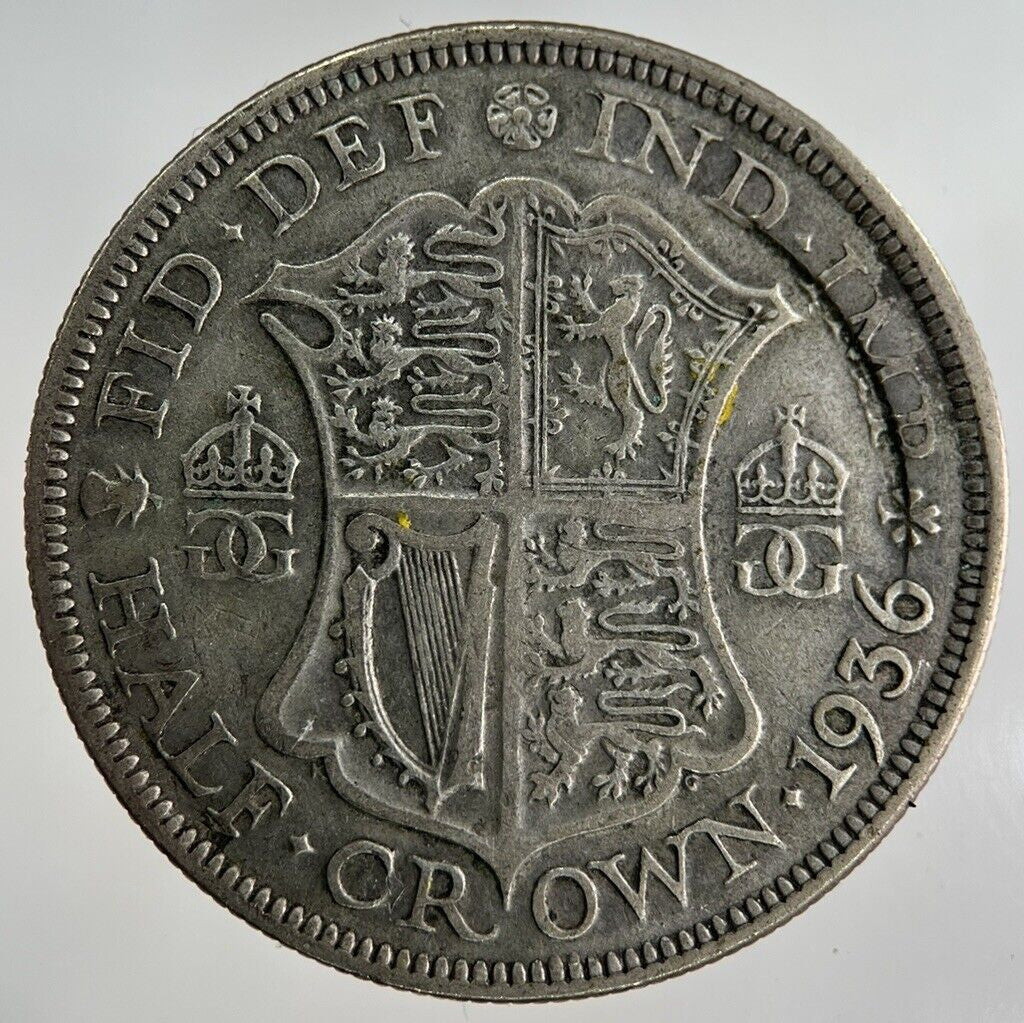 1936 George V Half - Crown Silver Coin | Fine Collectable Grade