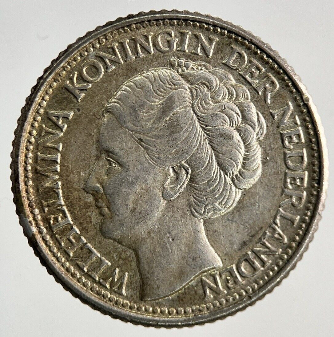 1944 Netherlands 25 Cents Silver Coin | Fine Collectable Grade
