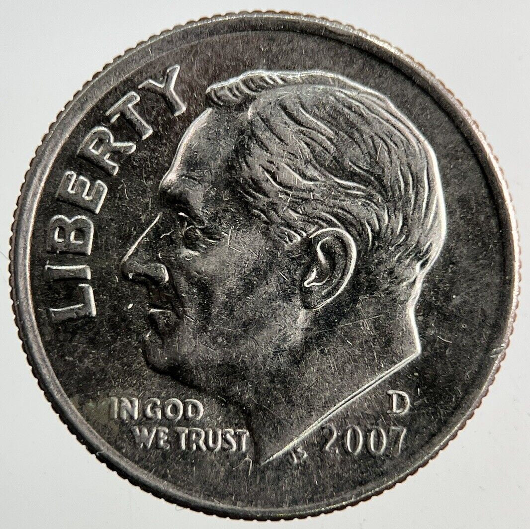 2007 - D US USA Roosevelt Dime Coin | Very High Grade