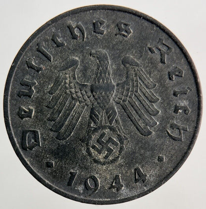 1944 Germany Nazi 10 Pfennig Coin | Very High Grade