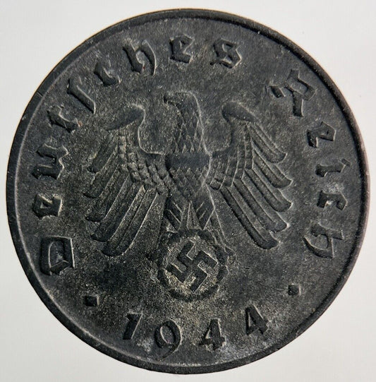 1944 Germany Nazi 10 Pfennig Coin | Very High Grade