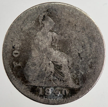 1840 Victoria Four - Pence Groat Silver Coin | Fair Grade | a8884