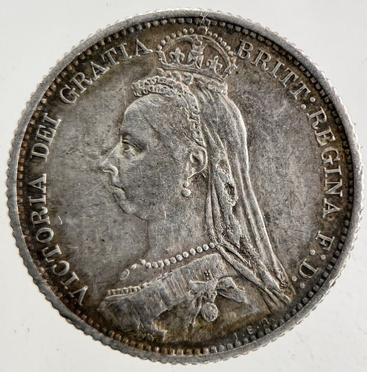 1887 Victoria Sixpence Silver Coin | Very High Grade
