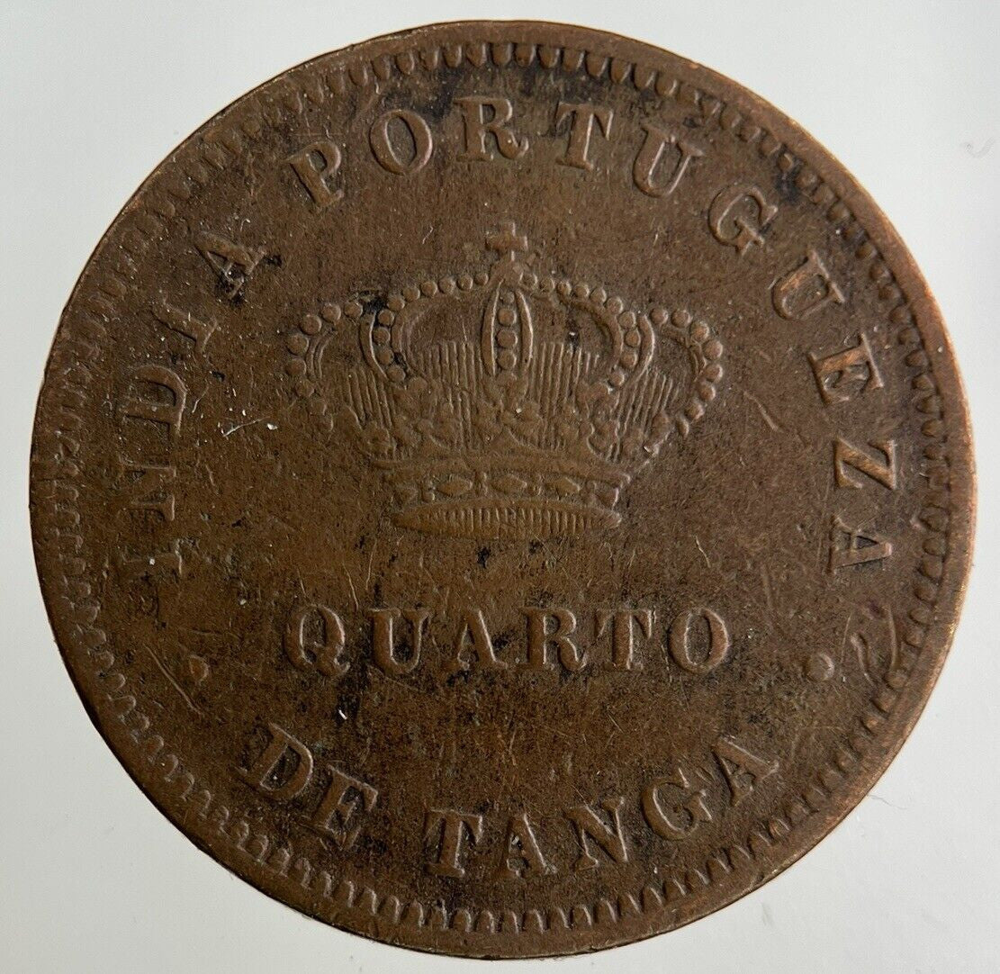 1884 India Portugal Quarto De Tanga Coin | Fine Collectable Grade