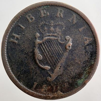 1806 George III Irish Hibernia Half - Penny Coin | Collectable Grade | a7241