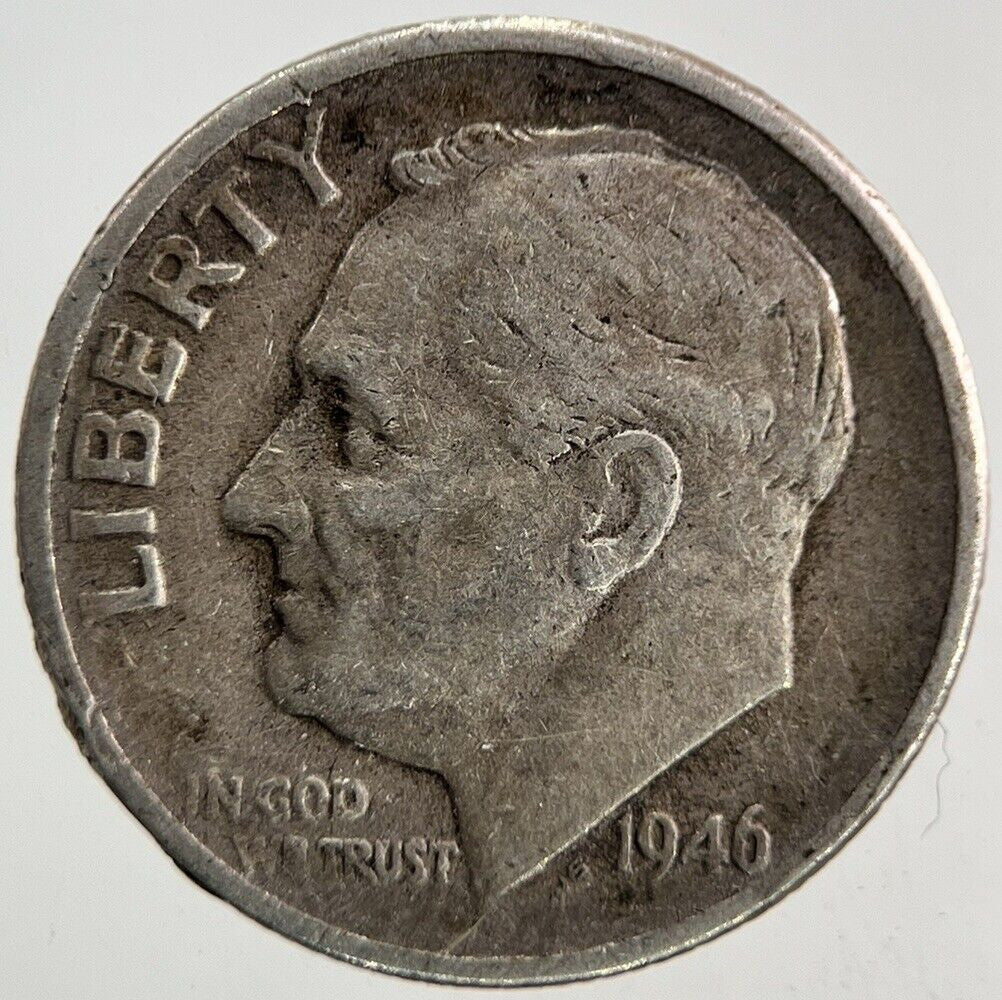 1946 - S US USA Roosevelt One Dime Silver Coin | Fine Collectable Grade
