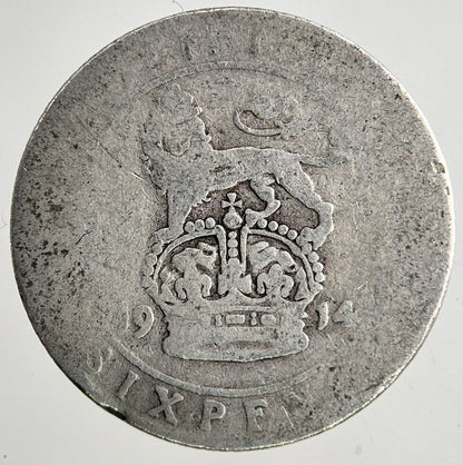 1914 George V Sixpence Silver Coin | Fair Grade