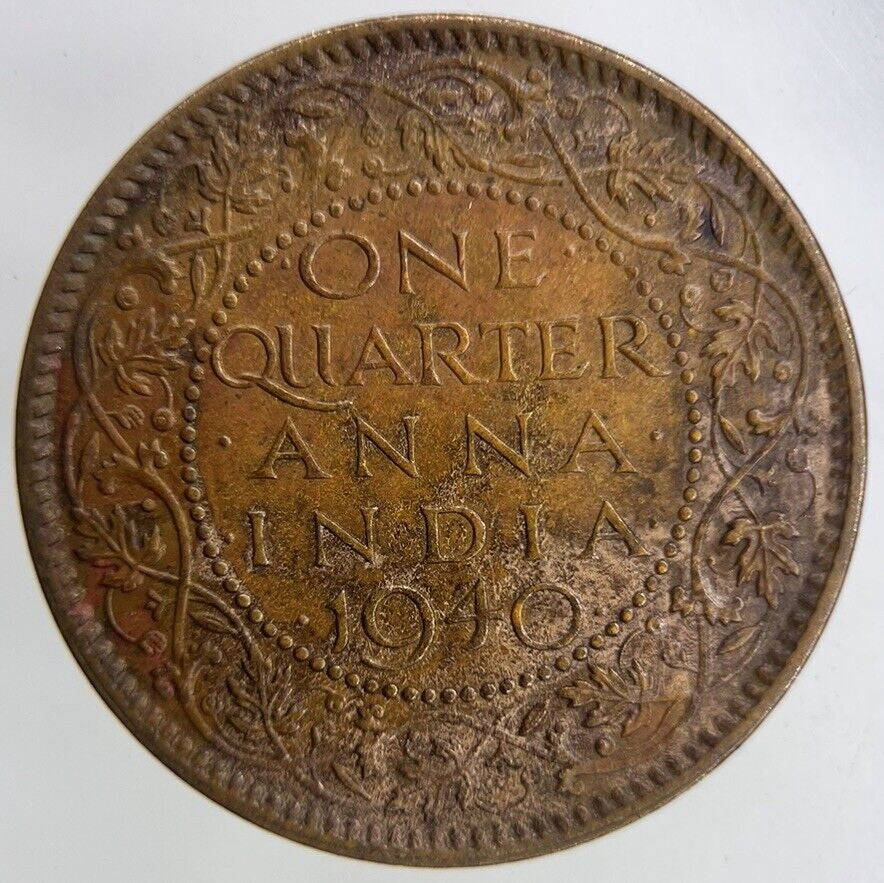 1940 India 1/4 Quarter Anna Coin | Fine Collectable Grade