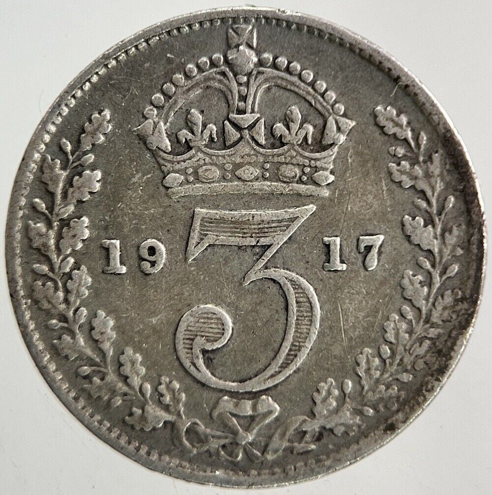 1917 George V Threepence Silver Coin | Fine Collectable Grade