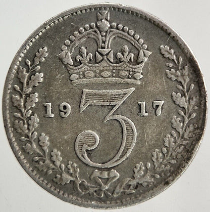 1917 George V Threepence Silver Coin | Fine Collectable Grade