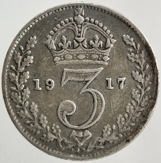 1917 George V Threepence Silver Coin | Fine Collectable Grade