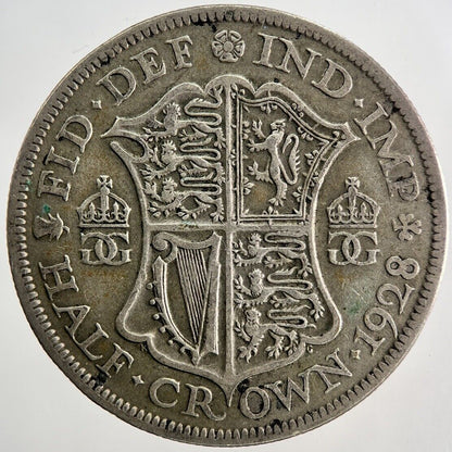 1928 George V Half - Crown Silver Coin | Fine Collectable Grade