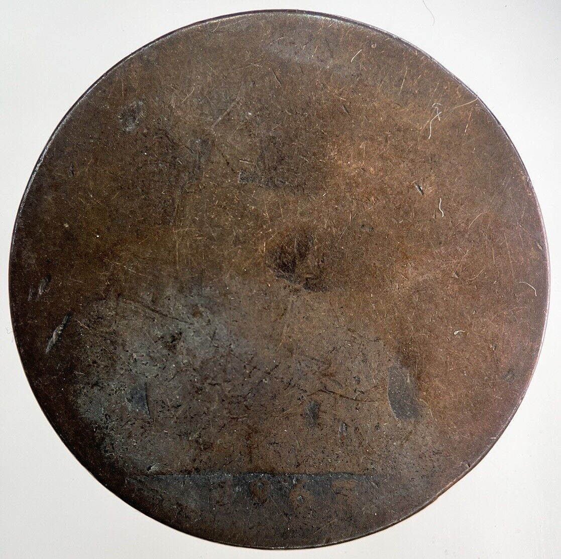 1863 Victoria One Penny Coin | Worn Grade