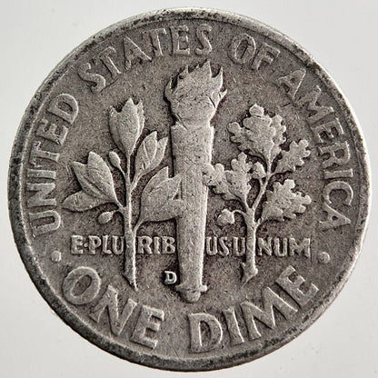 1953 - D US USA Roosevelt Dime Silver Coin | Fine Collectable Grade