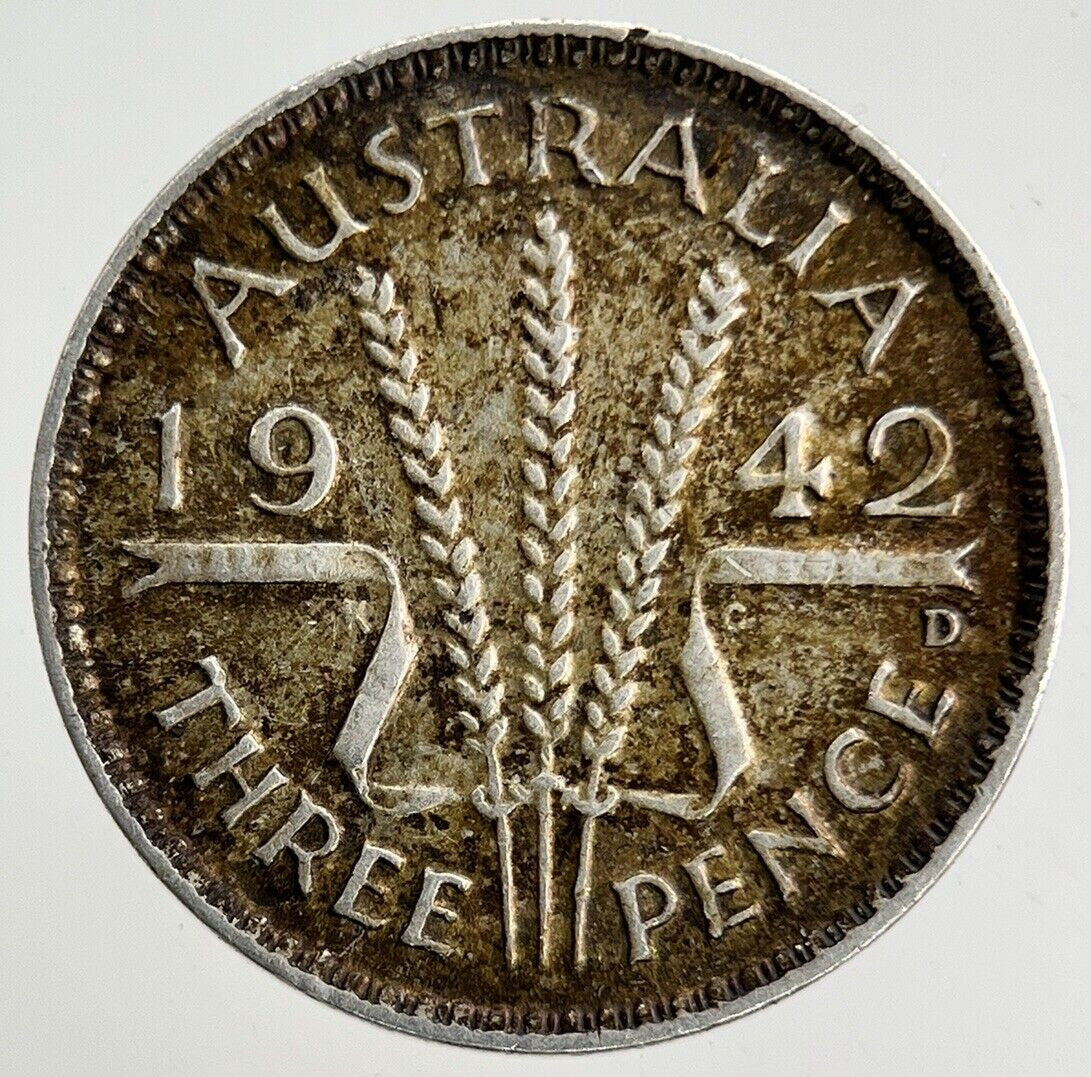 1942 - D Australia Threepence Silver Coin | Fine Collectable Grade