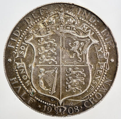 1908 Edward VII Half - Crown Silver Coin | Very High Grade