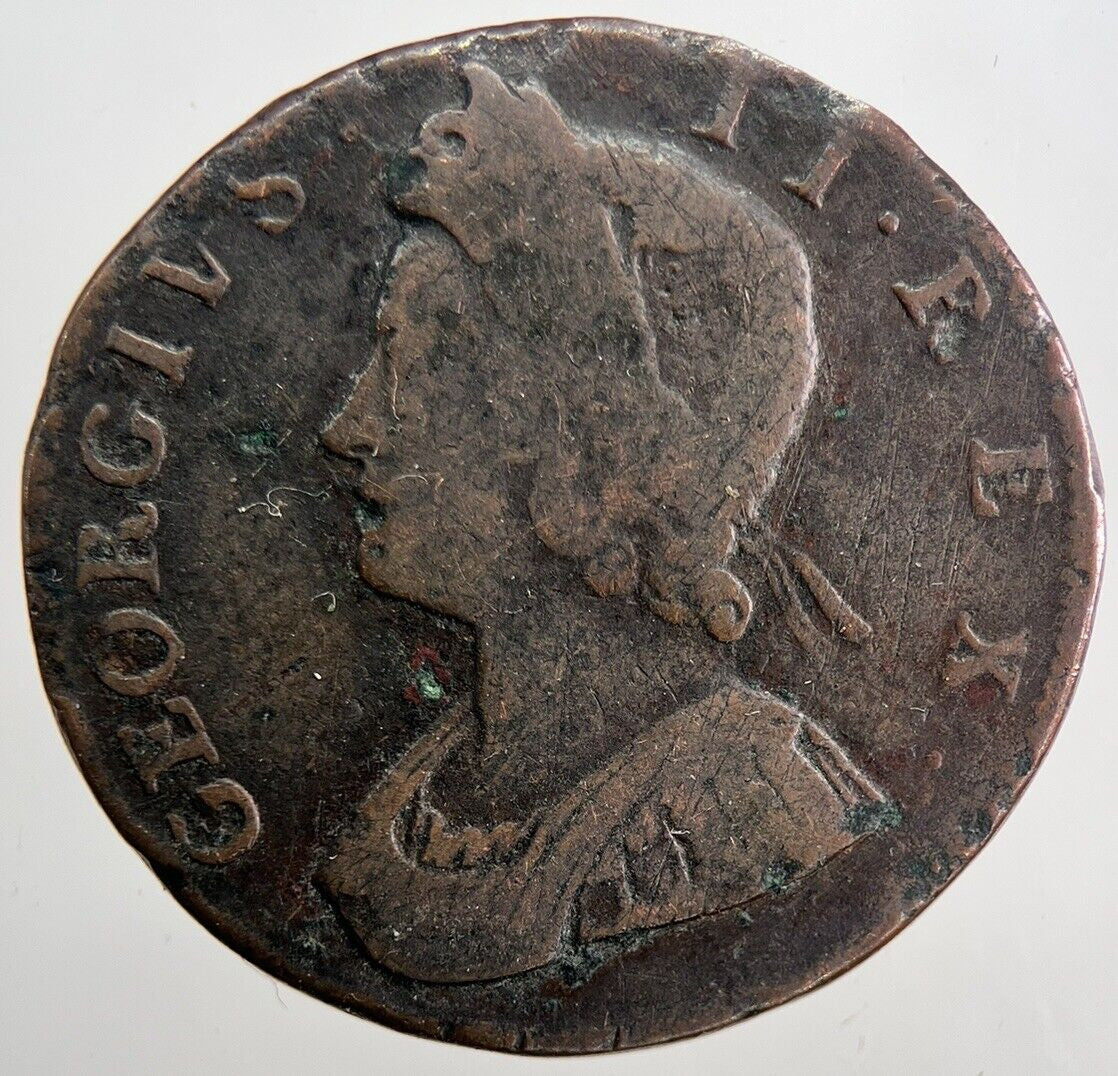 1733 George 2nd II Half - Penny Coin | Collectable Grade | a6057
