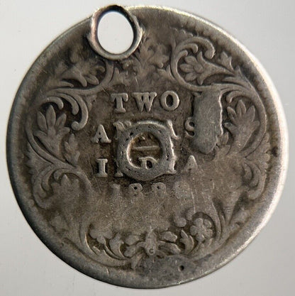 1888 India 2 Two Annas Silver Coin | Fair Grade | a4638