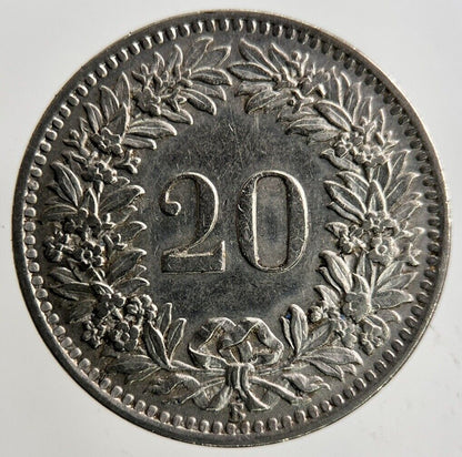 1921 Switzerland Swiss 20 Rappen Coin | Fine Collectable Grade