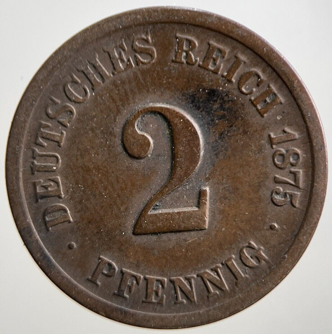 1875 - F Germany 2 Pfennig Coin | Collectable Grade | a3079