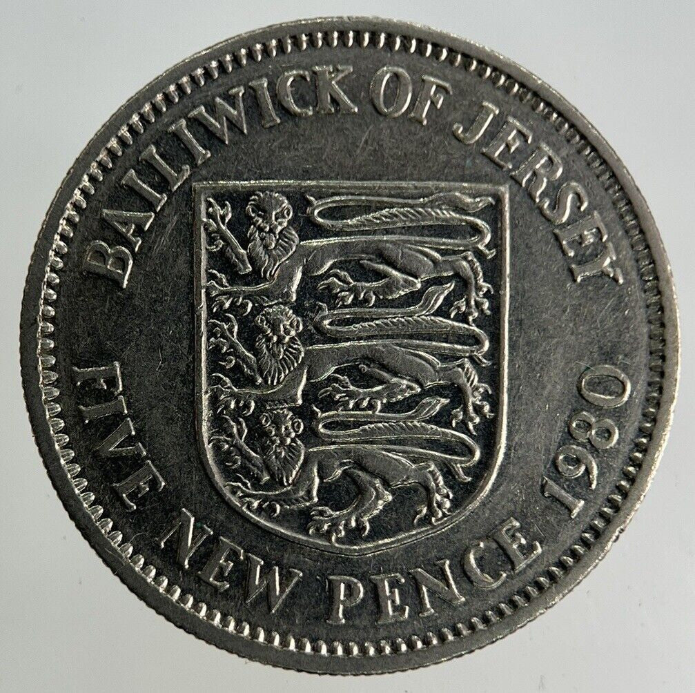 1980 Jersey 5p Five - Pence Coin | Fine Collectable Grade