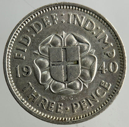 1940 George VI Threepence Silver Coin | Very High Grade