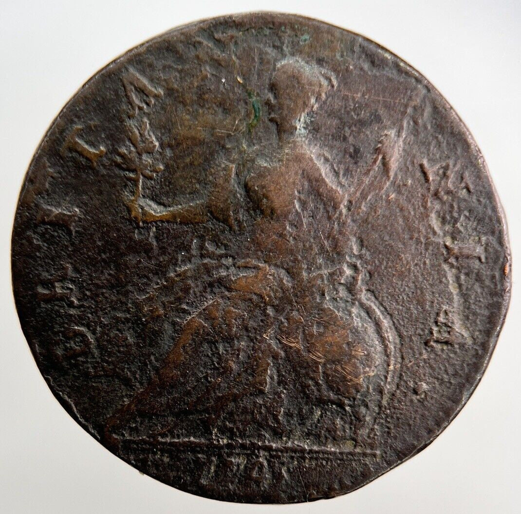1745 George II Half-Penny | British Copper Coin | Collectable Grade | a1441