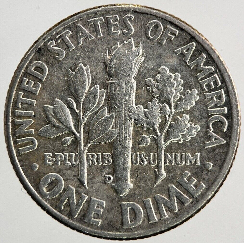 1961 - D US USA Roosevelt One Dime Silver Coin | Fine Collectable Grade