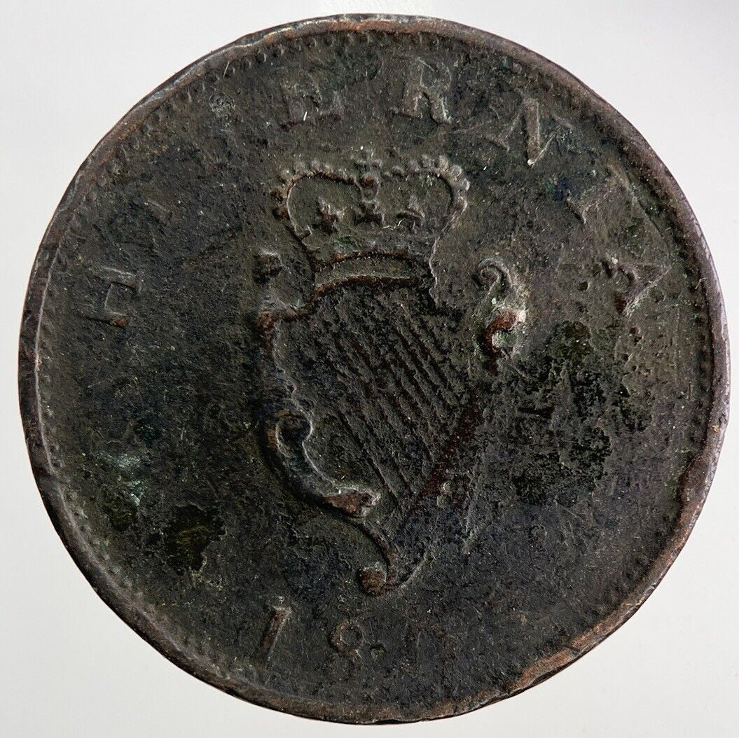 1805 Irish Hibernia Half - Penny Coin | Fine Collectable Grade