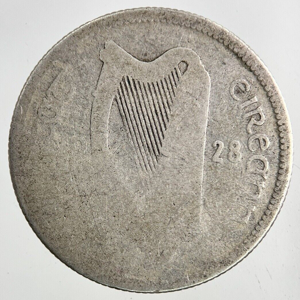 1928 Irish Shilling Silver Coin | Fair Grade
