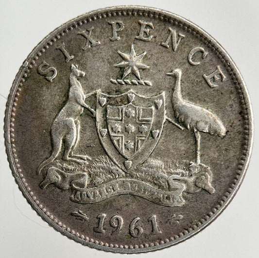 1961 Australia Sixpence Silver Coin | Fine Collectable Grade
