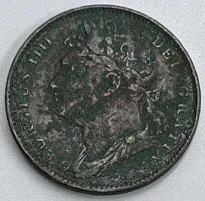 1822 George IV Farthing | British Copper Coin | Fine Collectable Grade | a1188