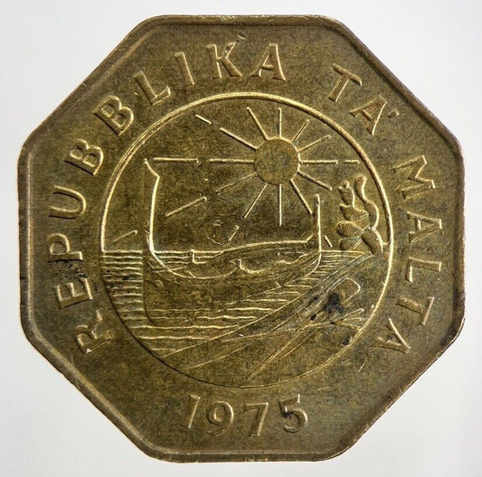 1975 Malta 25 Cents Coin | Fine Collectable Grade