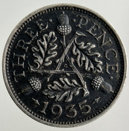 1935 George V Threepence Silver Coin | Very High Grade