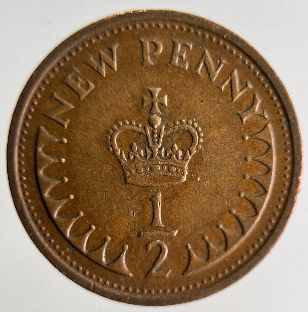 1974 Elizabeth II 2nd New Half 1/2 Penny Coin | Very High Grade