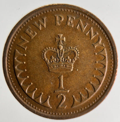 1974 Elizabeth II 2nd New Half 1/2 Penny Coin | Very High Grade