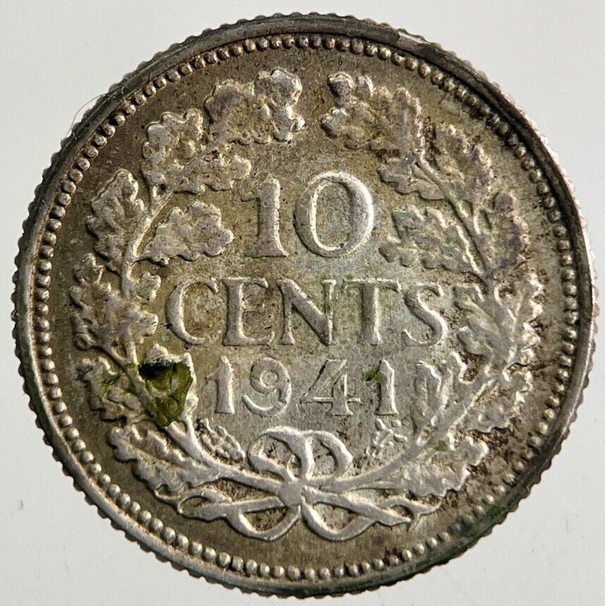 1941 Netherlands 10 Cents Silver Coin | Fine Collectable Grade