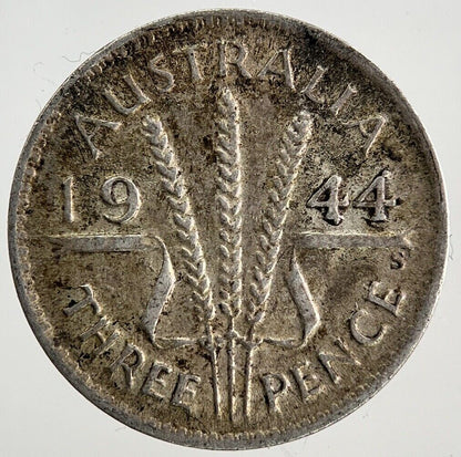 1944 - S Australia Threepence Silver Coin | Fine Collectable Grade