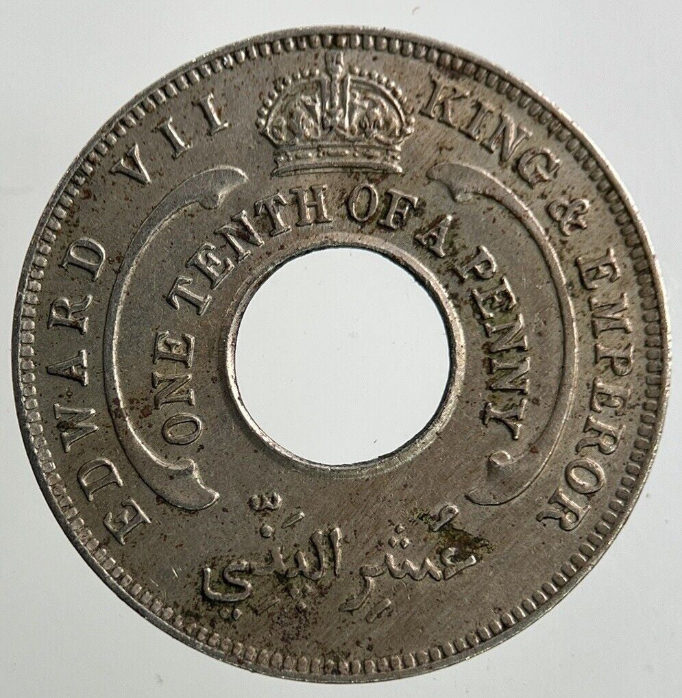 1908 West Africa 1/10th Penny Coin | Fine Collectable Grade