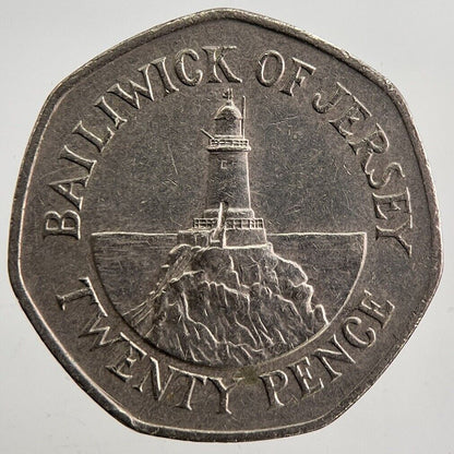 1990 Jersey 20p 20 Twenty - Pence Coin | Very High Grade | a4987
