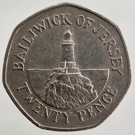 1990 Jersey 20p 20 Twenty - Pence Coin | Very High Grade | a4987