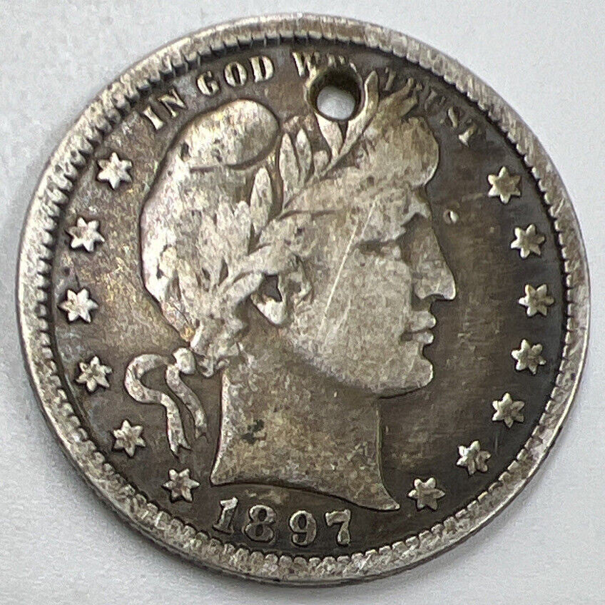 1897 Barber US USA Quarter Dollar Silver Coin | Collectable Grade | a831