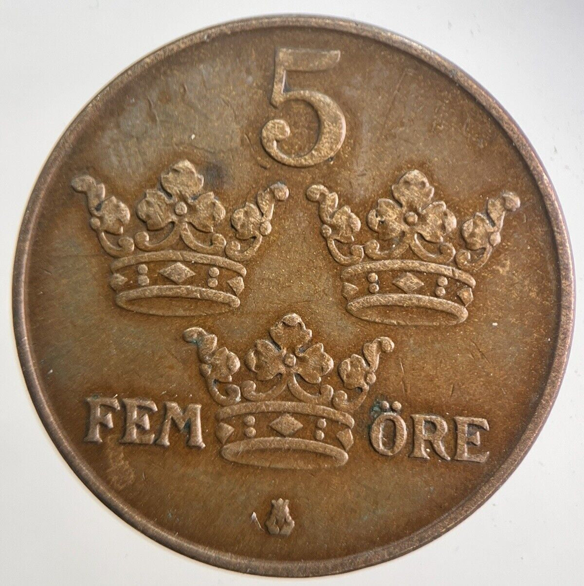 1941 Sweden 5 Ore Coin | Very High Grade | a4871