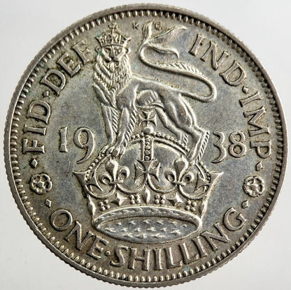 1938 George VI One Shilling Silver Coin | Very High Grade | a8179