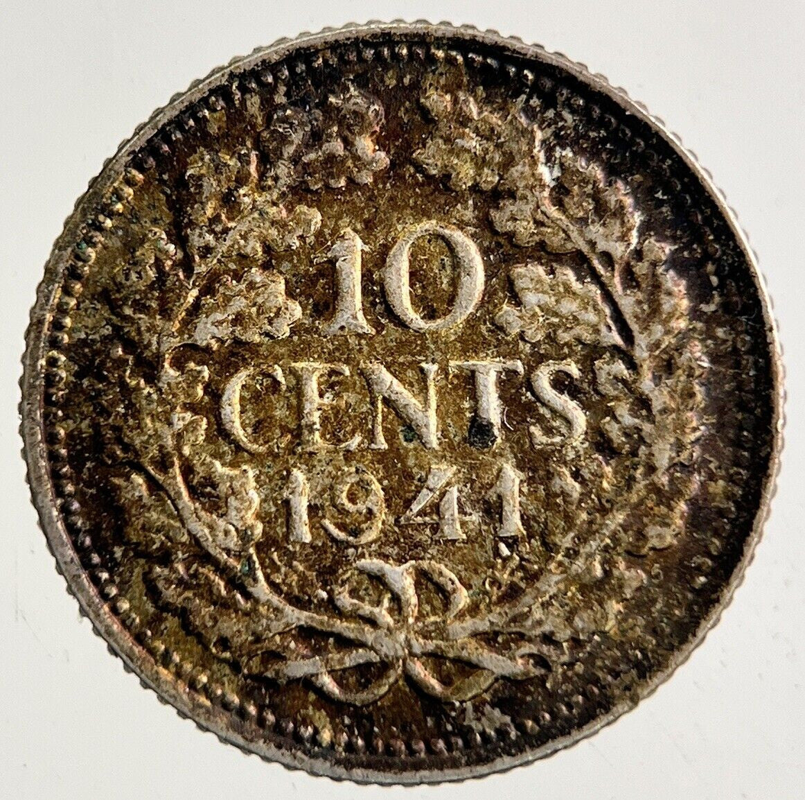 1941 Netherlands 10 Cents Silver Coin | Fine Collectable Grade