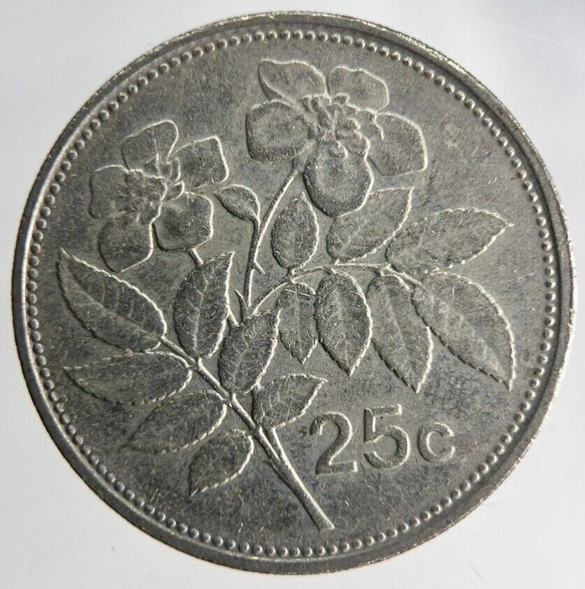 1998 Malta 25 Cents Coin | Fine Collectable Grade