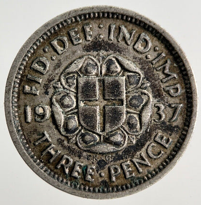 1937 George VI Threepence Silver Coin | Very High Grade