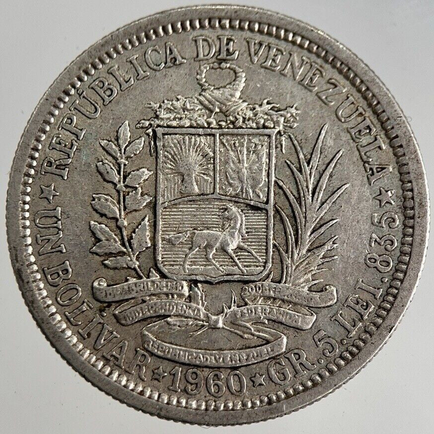 1960 Venezuela 1 One Bolivar Silver Coin | Very High Grade | a8770