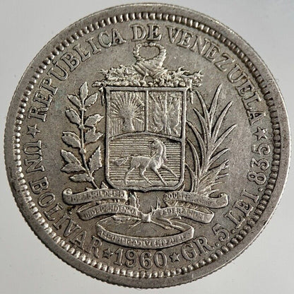1960 Venezuela 1 One Bolivar Silver Coin | Very High Grade | a8770